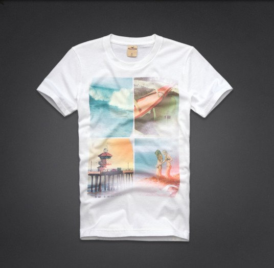 T-shirt Hollister Blanc Homme